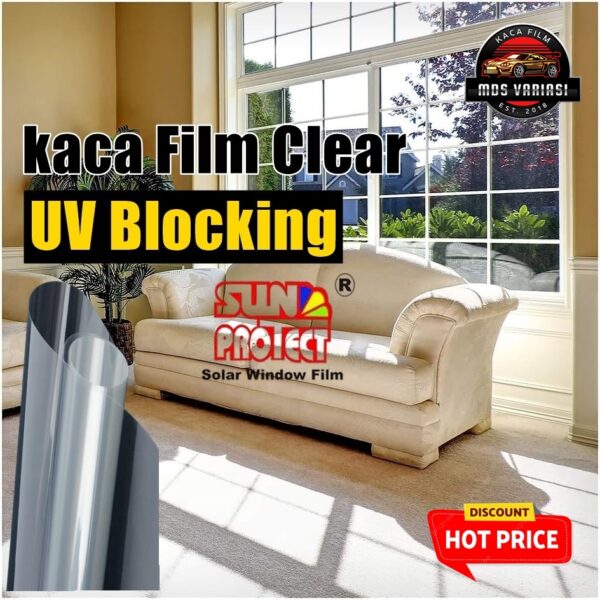 Kaca film safety clear 0%