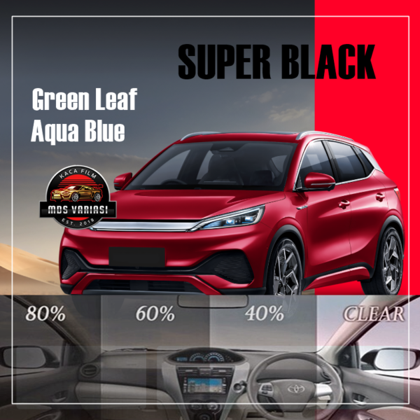 Kaca Film Super Black | Color Green Leaf Aqua Blue